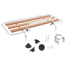 Afbeelding in Gallery-weergave laden, KAARTENREK CLIP-ON 90 x 34CM ALUMINIUM / HOUTEN LATTEN