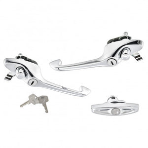 CAR & BOOT HANDLE SET CHROME FOR WIND-UP WINDOW CARS