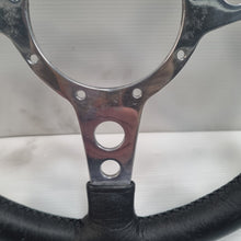 Load image into Gallery viewer, Moto-lita 13&quot; Black Leather MK III Steering wheel - Flat &amp; Polished Rim