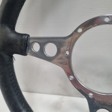 Load image into Gallery viewer, Moto-lita 13&quot; Black Leather MK III Steering wheel - Flat &amp; Polished Rim