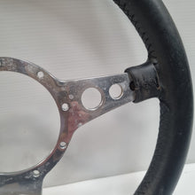 Load image into Gallery viewer, Moto-lita 13&quot; Black Leather MK III Steering wheel - Flat &amp; Polished Rim