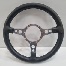 Load image into Gallery viewer, Moto-lita 13&quot; Black Leather MK III Steering wheel - Flat &amp; Polished Rim