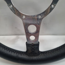 Load image into Gallery viewer, Moto-lita 13&quot; Black Leather MK III Steering wheel - Flat &amp; Polished Rim