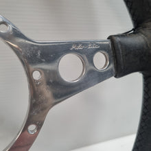 Load image into Gallery viewer, Moto-lita 13&quot; Black Leather MK III Steering wheel - Flat &amp; Polished Rim