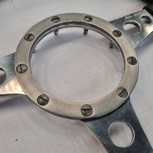 Moto-lita 13" Black Leather MK III Steering wheel - Flat &amp; Polished Rim