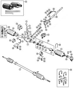 KIT DE MONTAGE, CRÉMAILLÈRE DE DIRECTION, POLYURÉTHANE