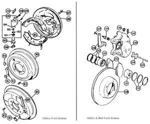 LOCATING PIN FRONT, DISC BRAKES, MGA