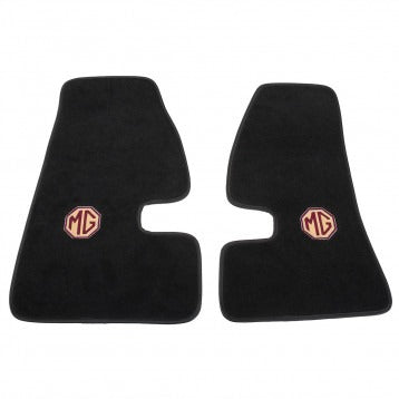 FOOTWELL MATS, MGA EMBROIDERED ULTRA PLUSH, BLACK