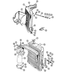 RADIATOR, NEW,  TR2, TR3, TR3A, TR4 (WITH STARTER HOLE)