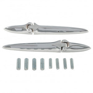 HINGE SET, BONNET, CHROME, PAIR