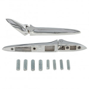 HINGE SET, BONNET, CHROME, PAIR