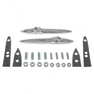 HINGE SET, BOOT LID, CHROME, PAIR, TR3, TR3A