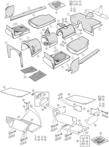 PANNEAU DE GARNITURE, DOUBLURE DE COFFRE, RÉSERVOIR DE CARBURANT, TR4/4A/250