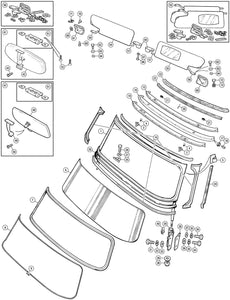 SUN VISOR, PASSENGER SIDE, BLACK WITH MIRROR LHD/RH