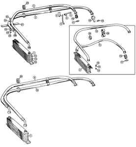 HOSE (117cm), COOLER TO ENGINE, MGB (74-80)