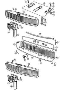 GRILLE ASSEMBLY, HONEYCOMB, BLACK, MGB & GT 1972-74