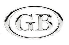 OVAL GB LETTERS CHROME SET 3 PIECE