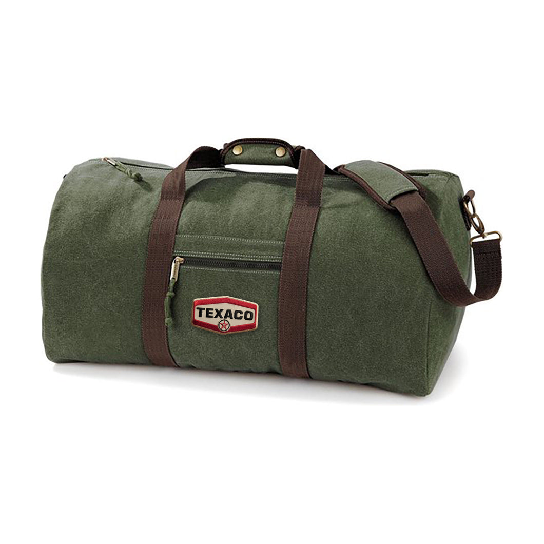 VINTAGE CANVAS TRAVEL BAG - TEXACO