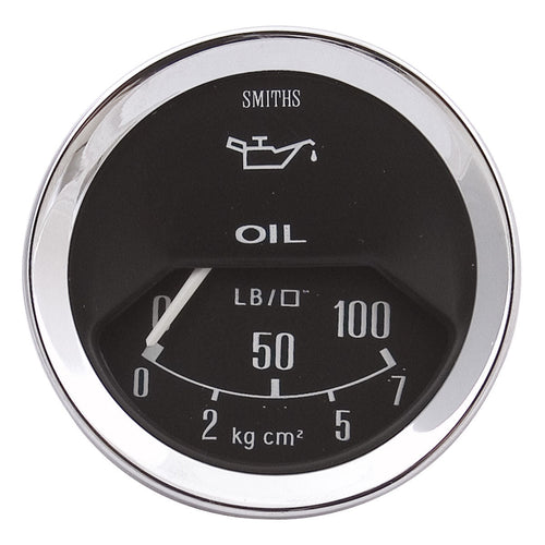 OIL PRESSURE GAUGE, PSI, 52mm, BLACK