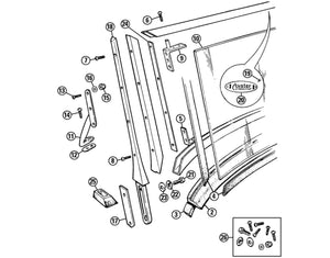 SCREW KIT, WINDSCREEN FRAME, MGA