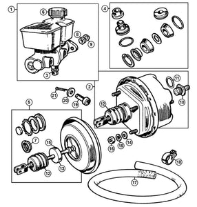 MASTER CYLINDER BRAKE, DUAL LINE SYSTEM, MGB & MGB GT, TRW