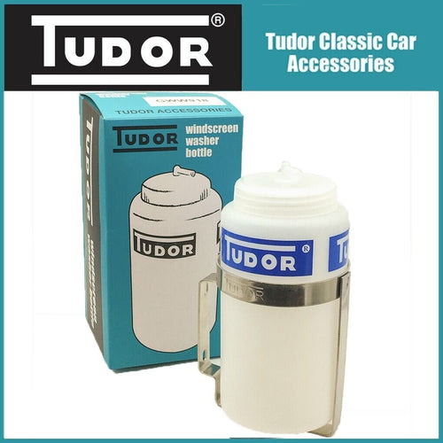 TUDOR WINDSCREEN WASHER BOTTLE KIT WITH LID & BRACKET STAINL. STEEL