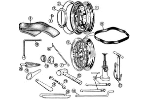 WHEEL SPINNER, 2 EARED, MG LOGO, 12 TPI, RH