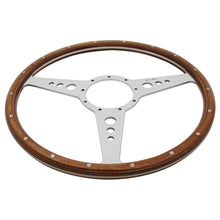 Load image into Gallery viewer, MK3 14&quot; FLAT STEERING WHEEL, WOODEN RIM, MOTO-LITA