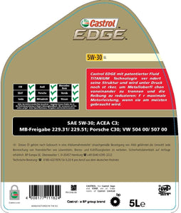 CASTROL EDGE LL 5W30 5L