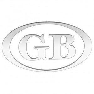 OVAL GB LETTERS CHROME SET 3 PIECE