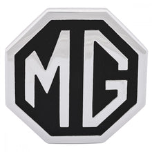 Load image into Gallery viewer, MG BADGE, SILVER ON BLACK, METAL