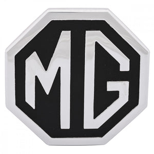MG-BADGE, ZILVER OP ZWART, METAAL