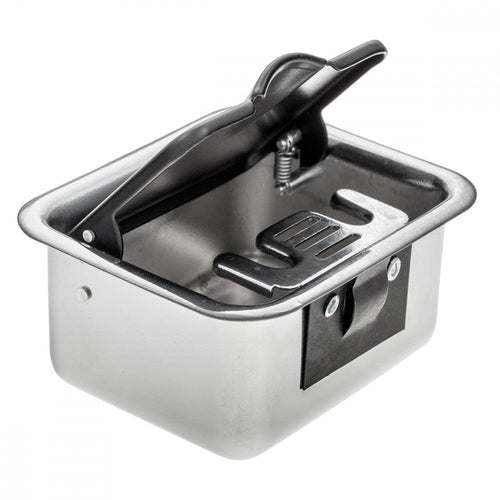 ASHTRAY, BLACK LID, CHROME SURROUND