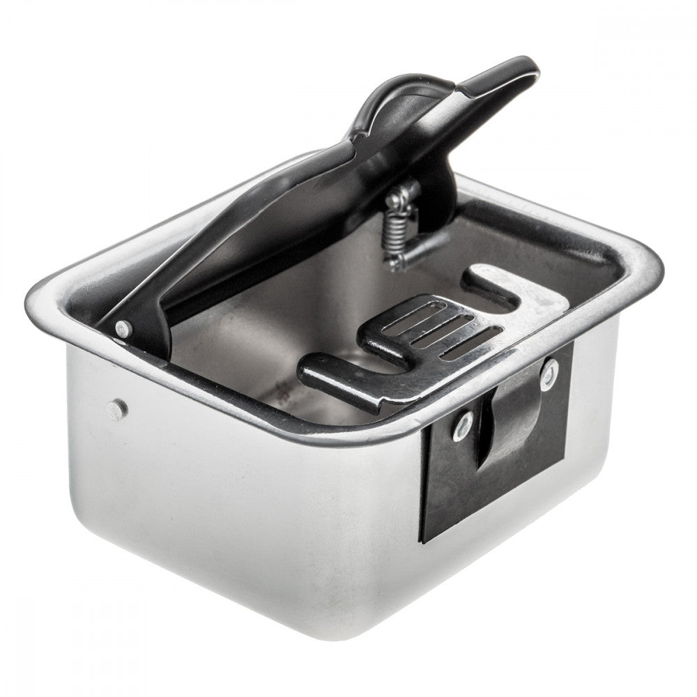 ASHTRAY, BLACK LID, CHROME SURROUND