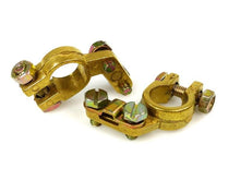 Load image into Gallery viewer, BATTERY TERMINAL, ANGLED, PAIR, BRASS WITH COPPER PLATING