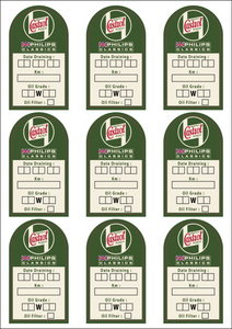 9PC CASTROL OIL CHANCE & MAINTENANCE STICKERS