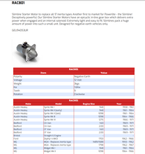 Load image into Gallery viewer, POWERLITE STARTER, HI-TORQUE, SLIMLINE, SPRITE, MIDGET, SPITFIRE (RAC801)