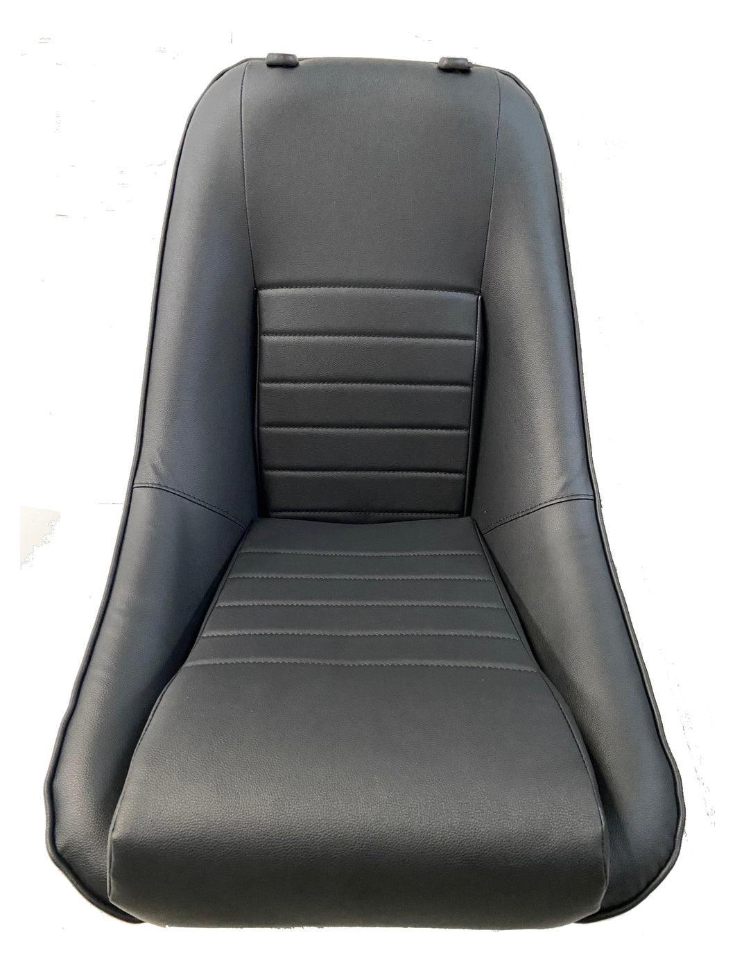 PAIR, CLASSIC SPORTS BUCKET SEATS, BLACK, WITH HEADRESTS & RUNNERS