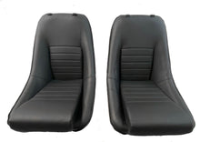 Afbeelding in Gallery-weergave laden, PAIR, CLASSIC SPORTS BUCKET SEATS, BLACK, WITH HEADRESTS &amp; RUNNERS