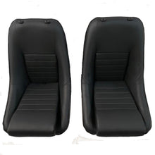 Afbeelding in Gallery-weergave laden, PAIR, CLASSIC SPORTS BUCKET SEATS, BLACK, WITH HEADRESTS &amp; RUNNERS