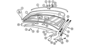 BRACKET SET, WINDSCREEN CORNER, PER SIDE