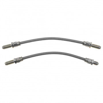 BRAKE HOSE SET, REAR, PAIR, STAINLESS STEEL BRAIDED