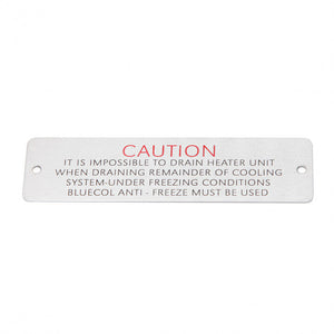 CAUTION PLATE HEATER BOX