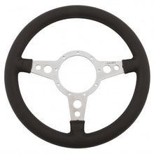 Load image into Gallery viewer, STEERING WHEEL, MOTO-LITA Mk4, 14&quot; LEATHER RIM, POLISHED SPOKES, HOLES, FLAT