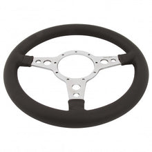 Load image into Gallery viewer, STEERING WHEEL, MOTO-LITA Mk4, 14&quot; LEATHER RIM, POLISHED SPOKES, HOLES, FLAT