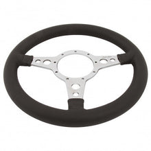 Load image into Gallery viewer, STEERING WHEEL, MOTO-LITA Mk4, 13&quot; LEATHER RIM, POLISHED SPOKES, HOLES, FLAT