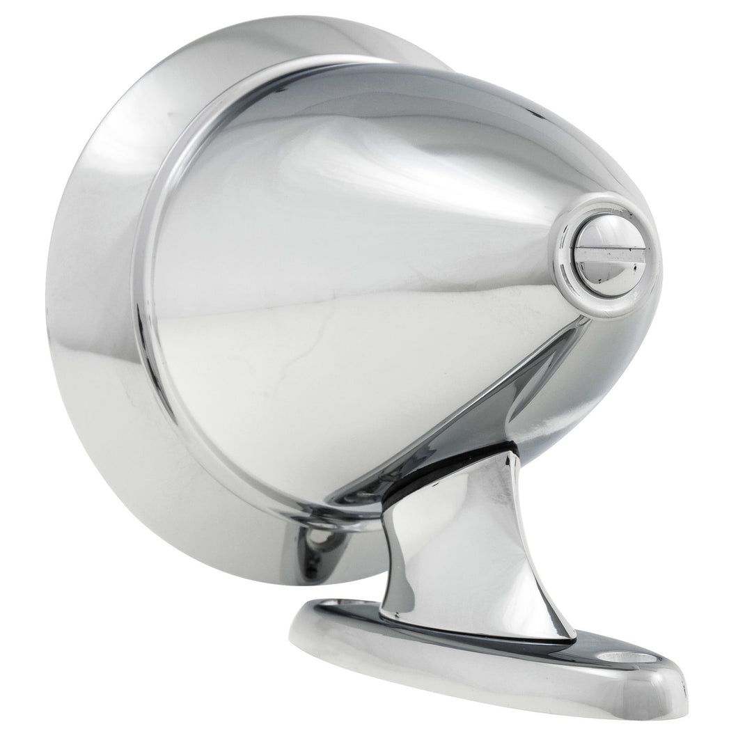 DUAL BASE MIRROR, CHROME, BULLET STYLE