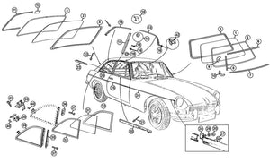 MOULURES, LUNETTE ARRIÈRE, MGB GT, PAIRE (LH &amp; RH)