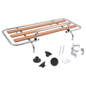 KAARSREK, CLIP-ON, 90 x 34CM, ROESTVRIJ STALEN/HOUTEN LATTEN