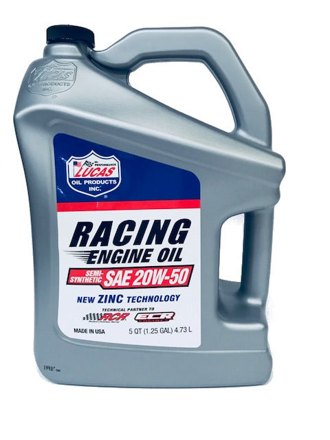 LUCAS 20W50 RACING SEMI-SYNTHETIC ENGINE OIL, 4.73L